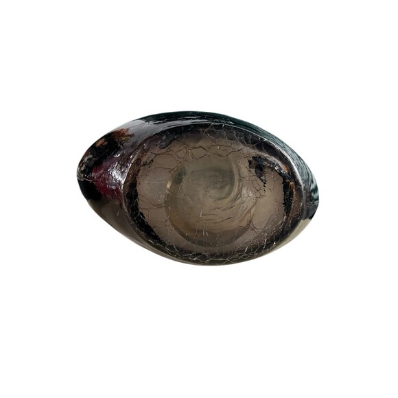 Italian Hand Blown Vase Murano Style 17.5” Amber Crackle Heavy Vintage - Picture 4 of 8